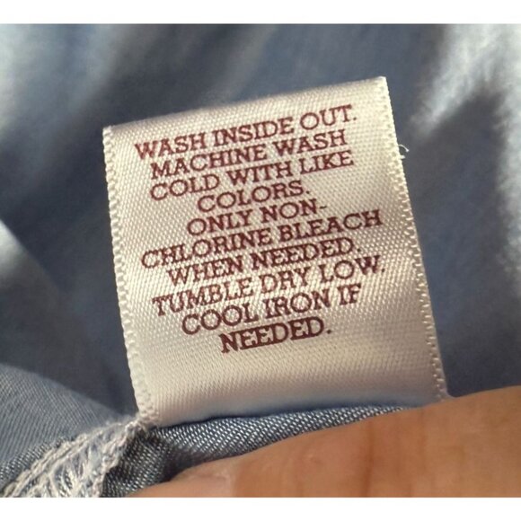 SO Womens Chambray Button Up Shirt XS Blue Lyocell Casual Lightweight - Picture 12 of 13